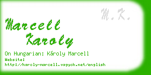 marcell karoly business card